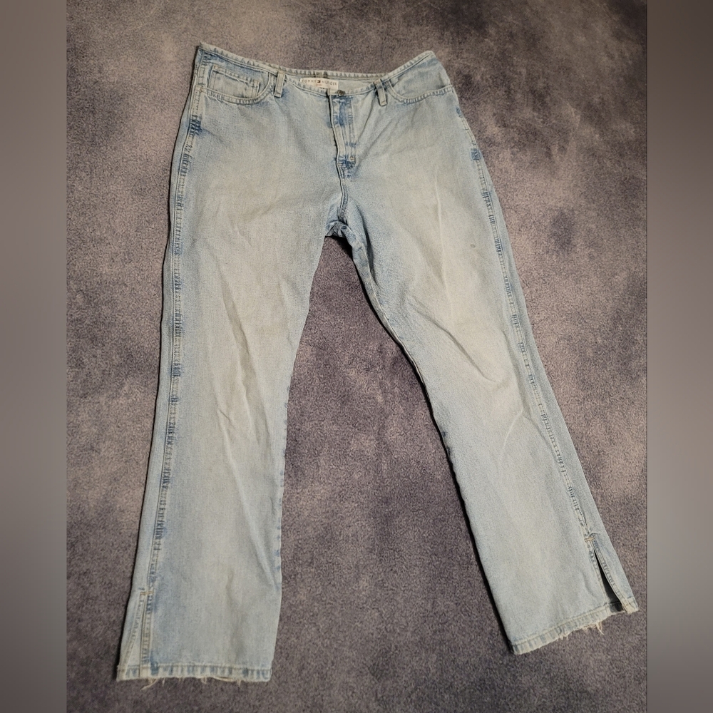 Mariah Carey No Waist Low Rise Denim Blue Jeans Vintage Tommy Hilfiger Size 14